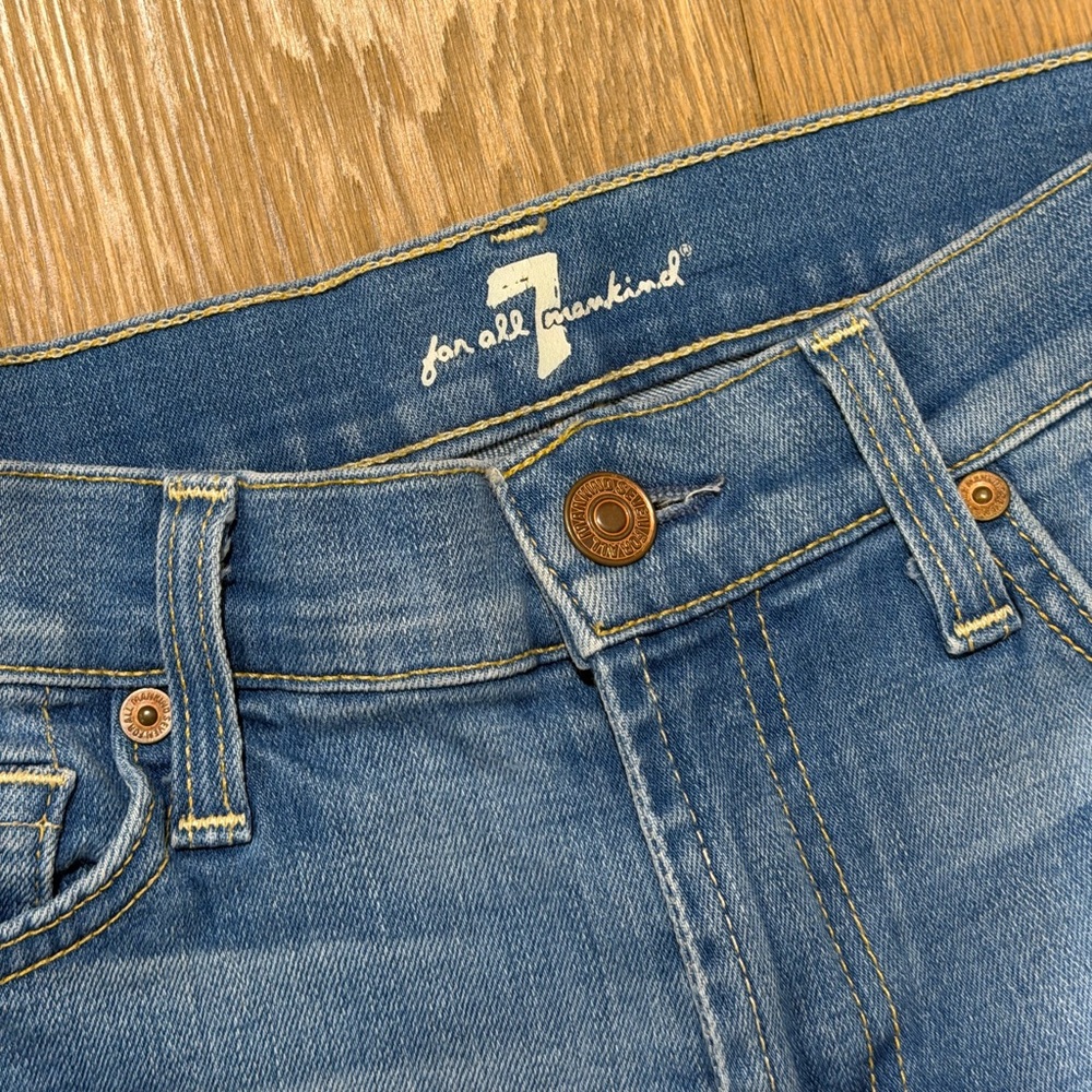7 For All Mankind Denim Cuffed Shorts Size 23 - Picture 3 of 8